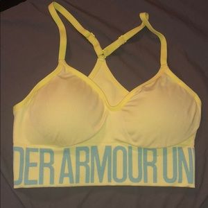 Yellow UA sports bra